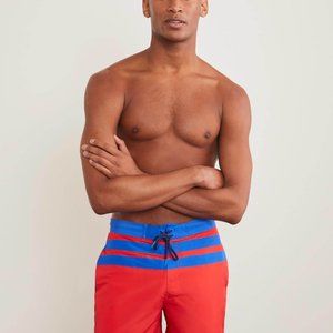 Boden Stripe Detail Swimshorts - Red or Blue
